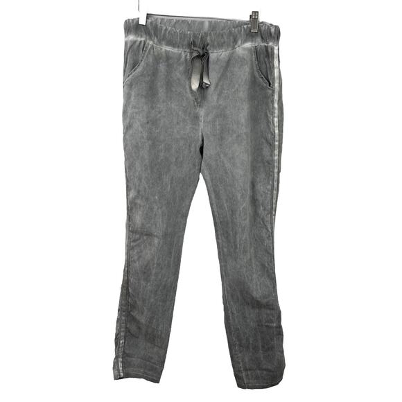 Made in Italy Pants - Made in Italy Gray Crinkle Pant Viscosa Blend with Stripe Side Size 2